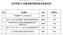 喜报：我校教师在吴中区第22次教育教学研究征文评比中获得佳绩