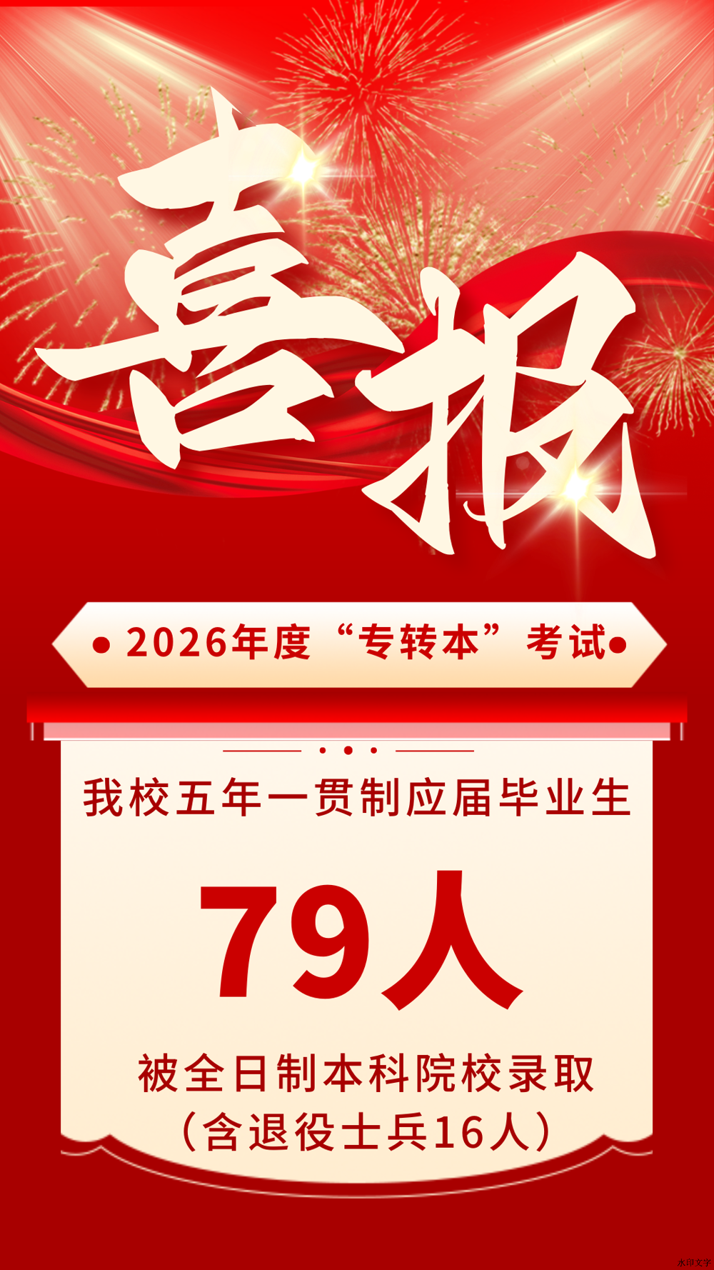红色庆祝销售营销喜报捷报手机海报